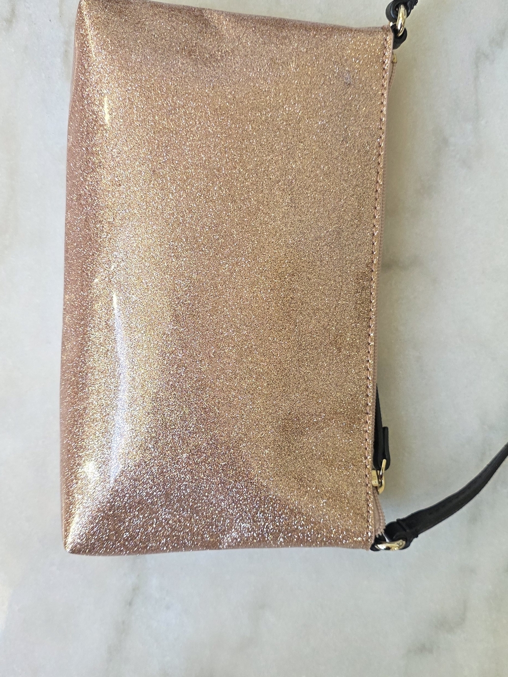 Kate Spade Mavis Street Amy Glitter Crossbody Bag Rose Gold - Picture 6 of 12